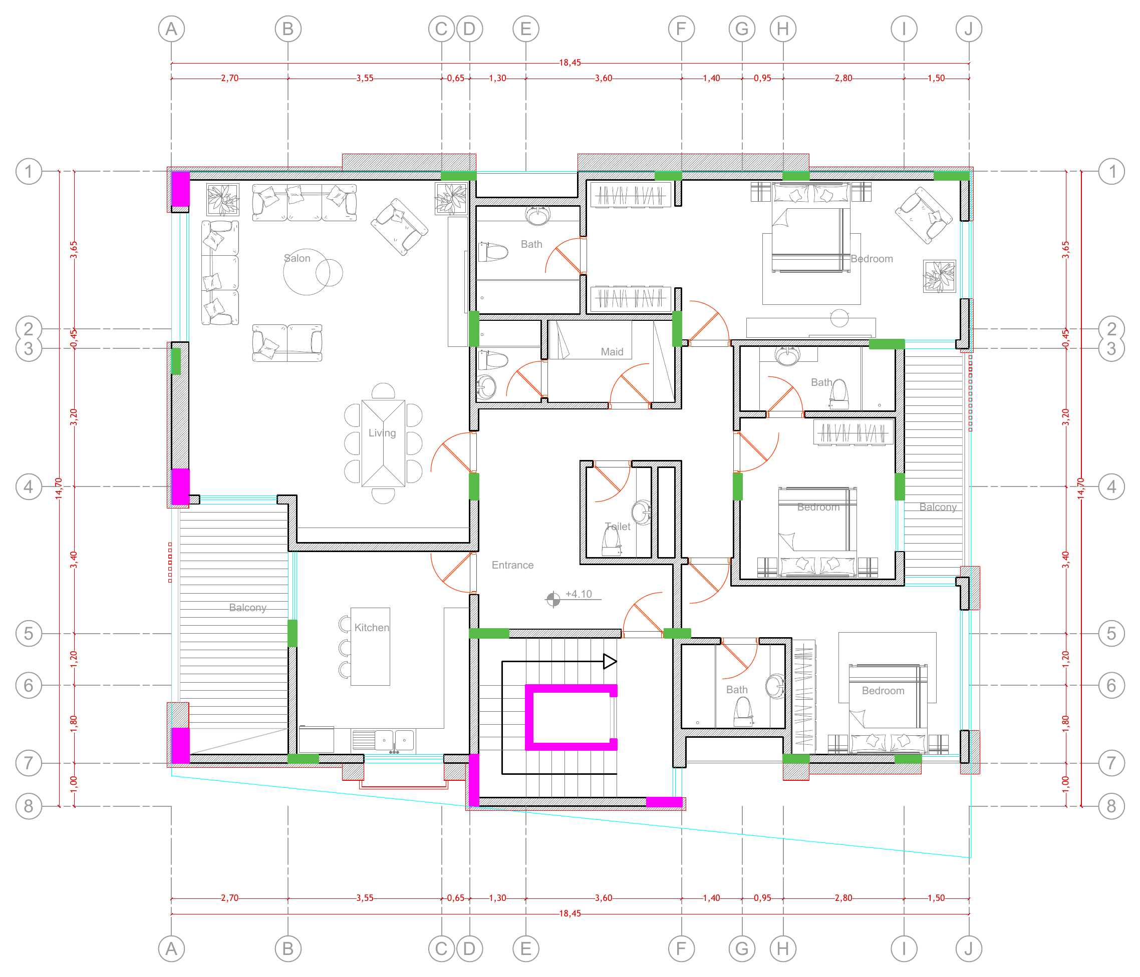 Typical floor, 1st to 5th