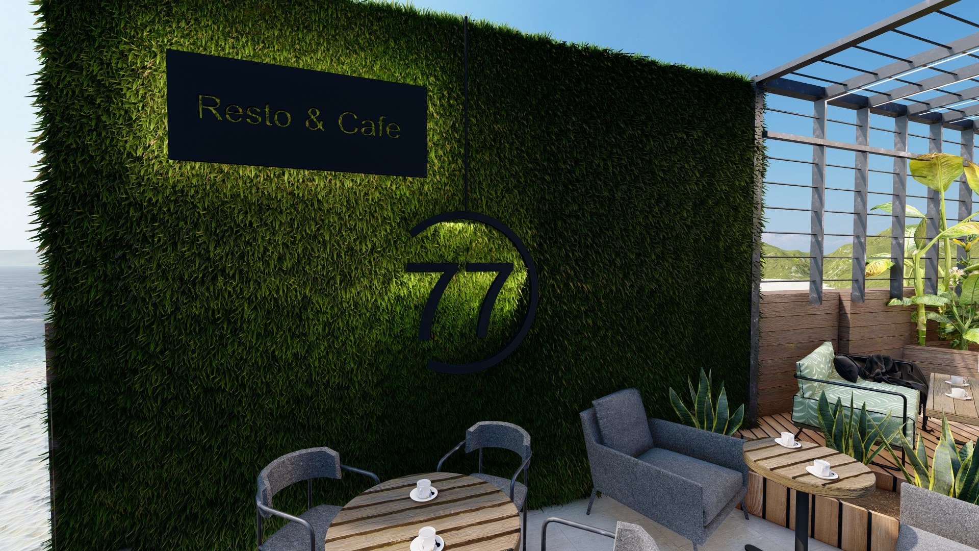 Lounge and pergola