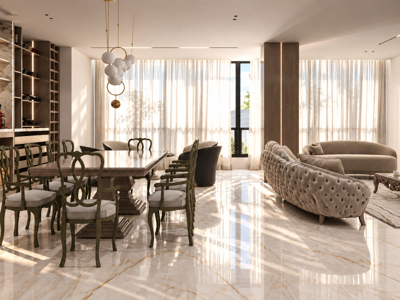Living and dining