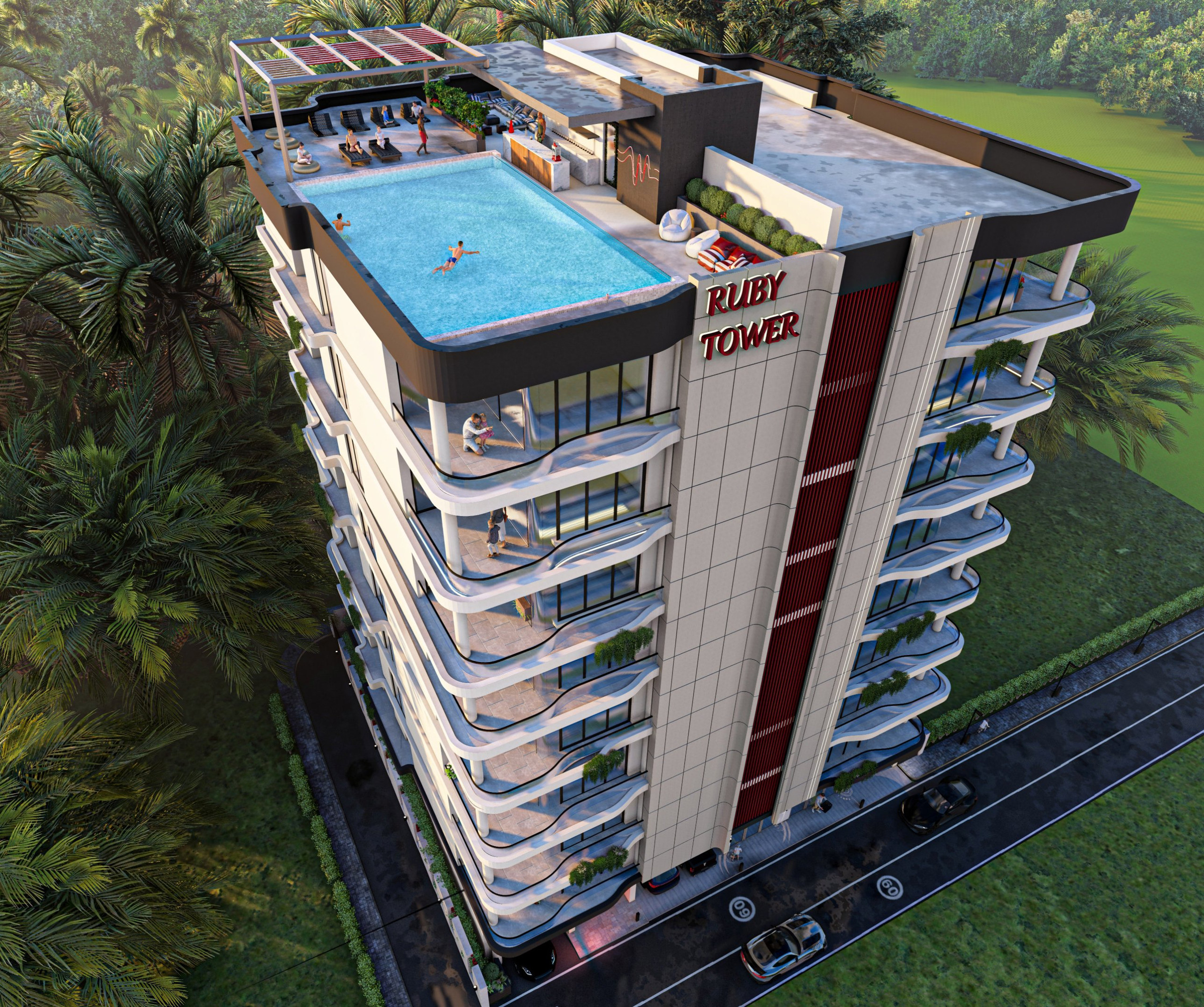 Rooftop pool