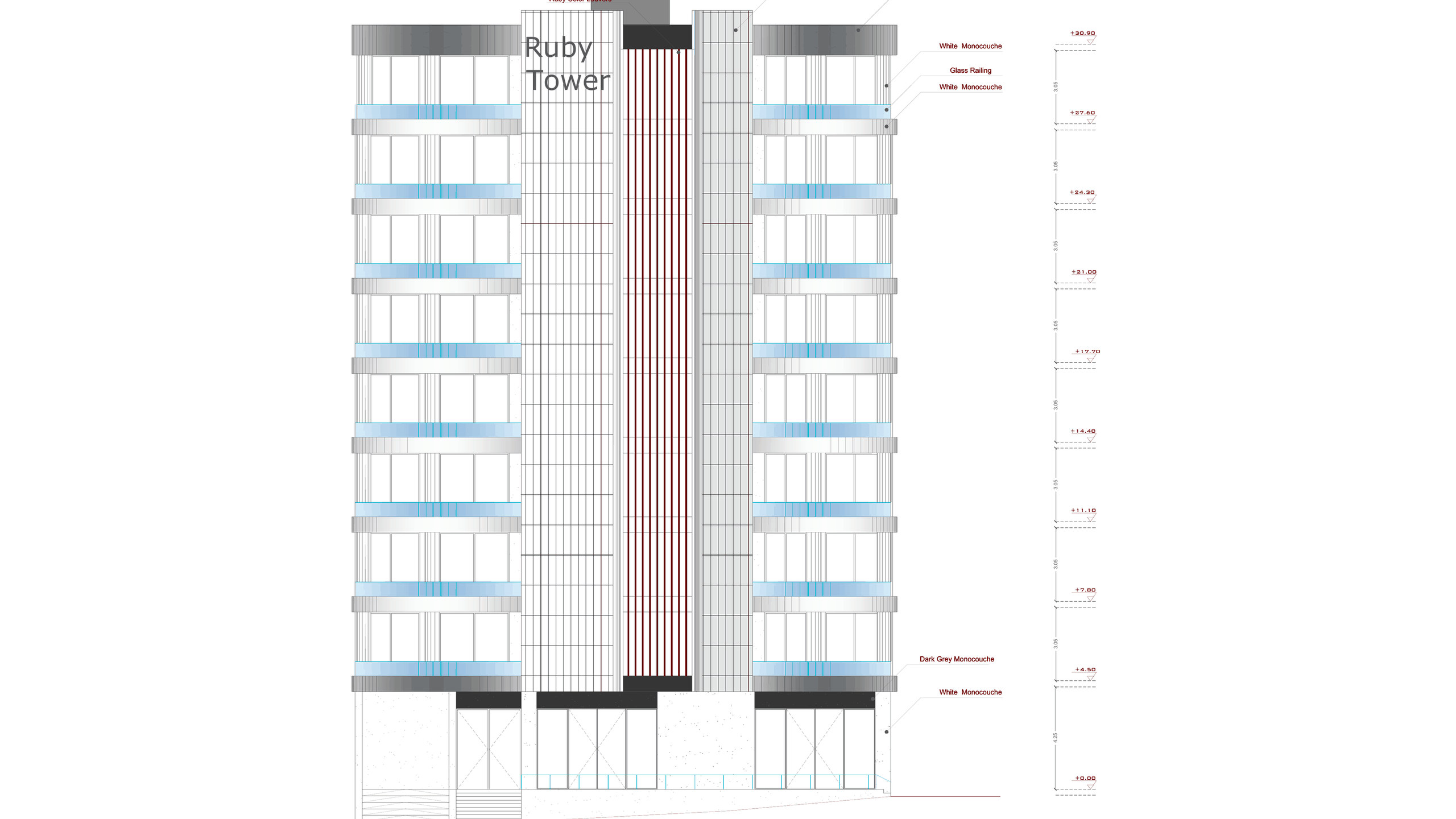 Ruby Tower, From drawing to building