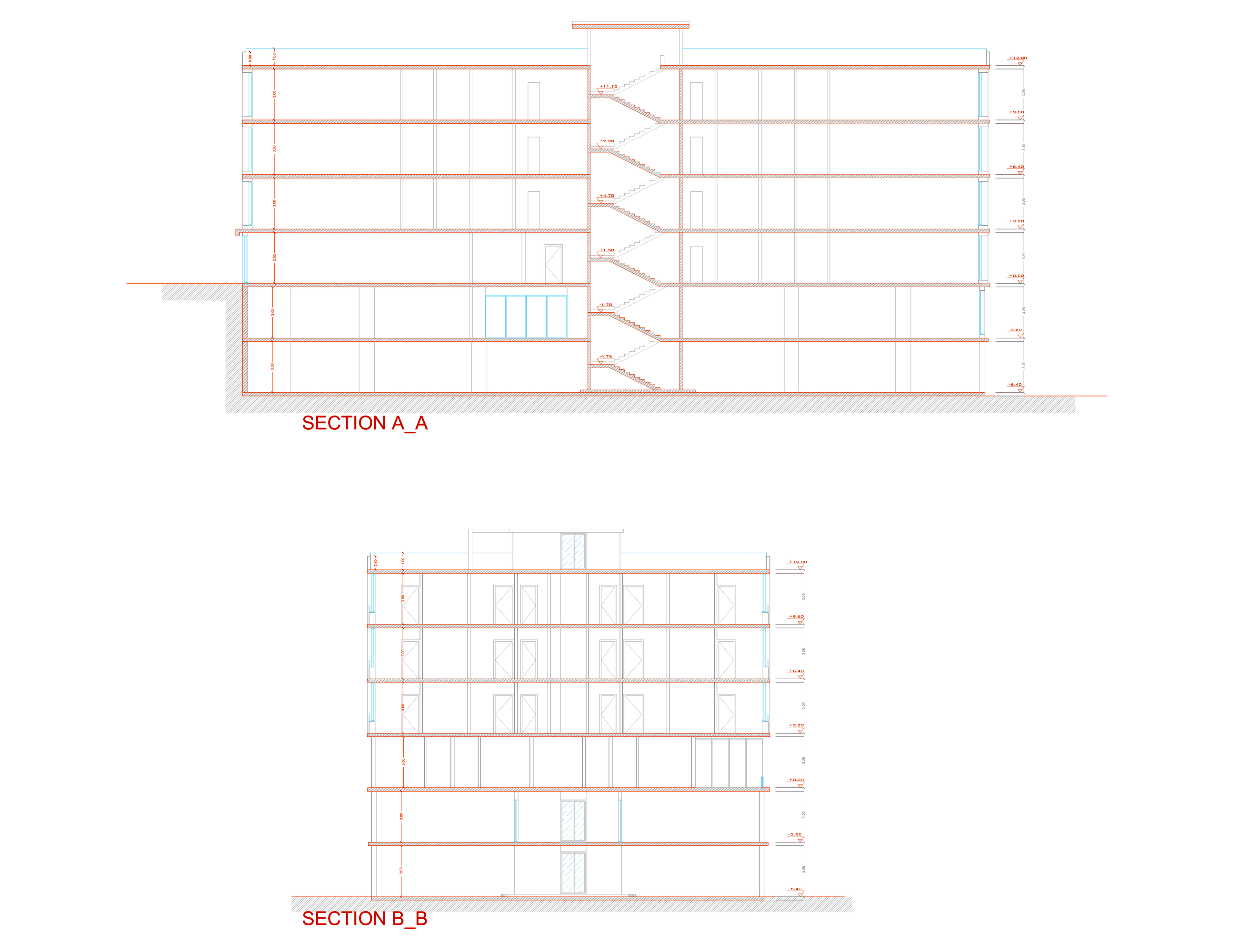 Sections A–A and B–B