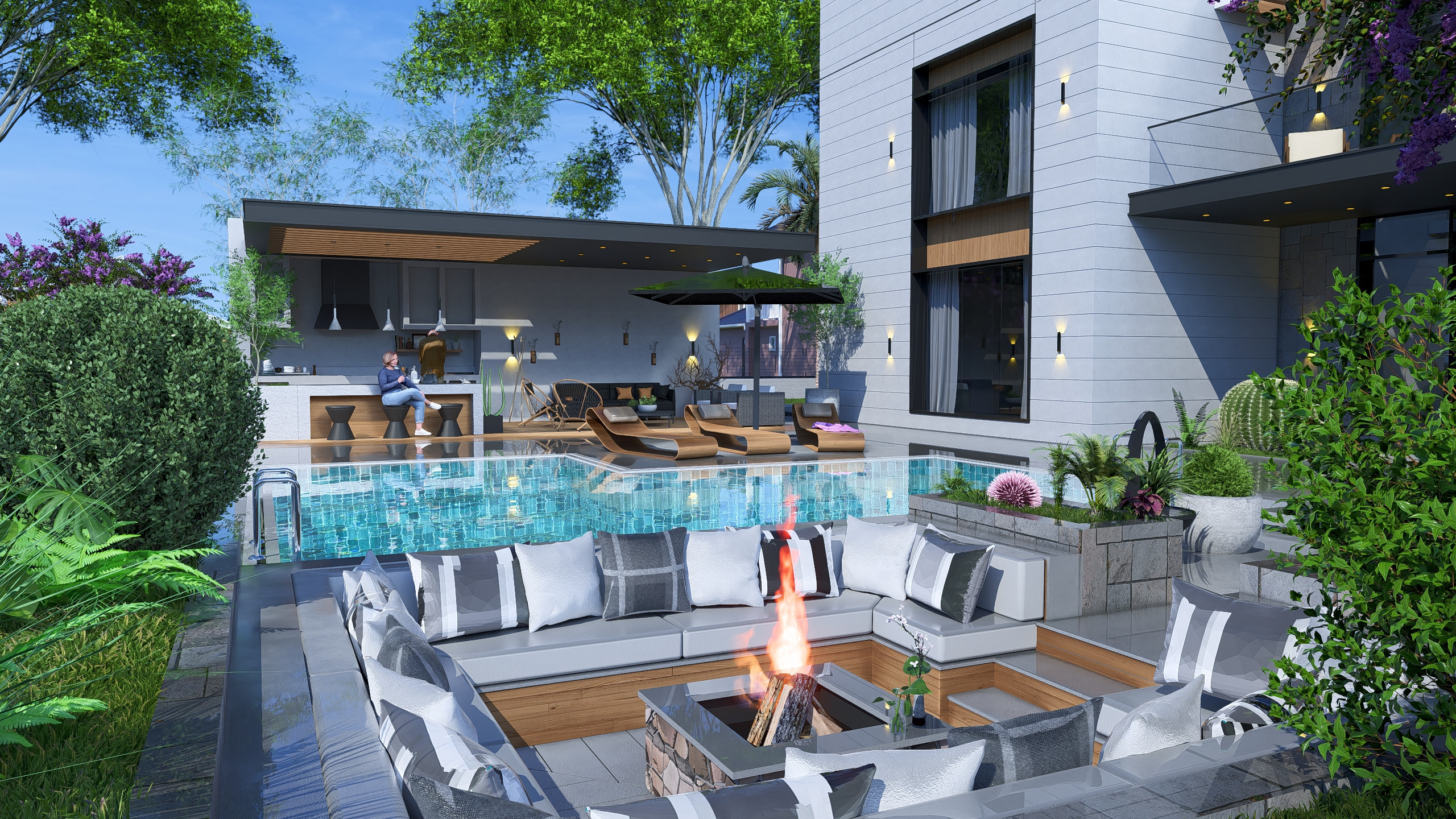 Pool and outdoor lounge