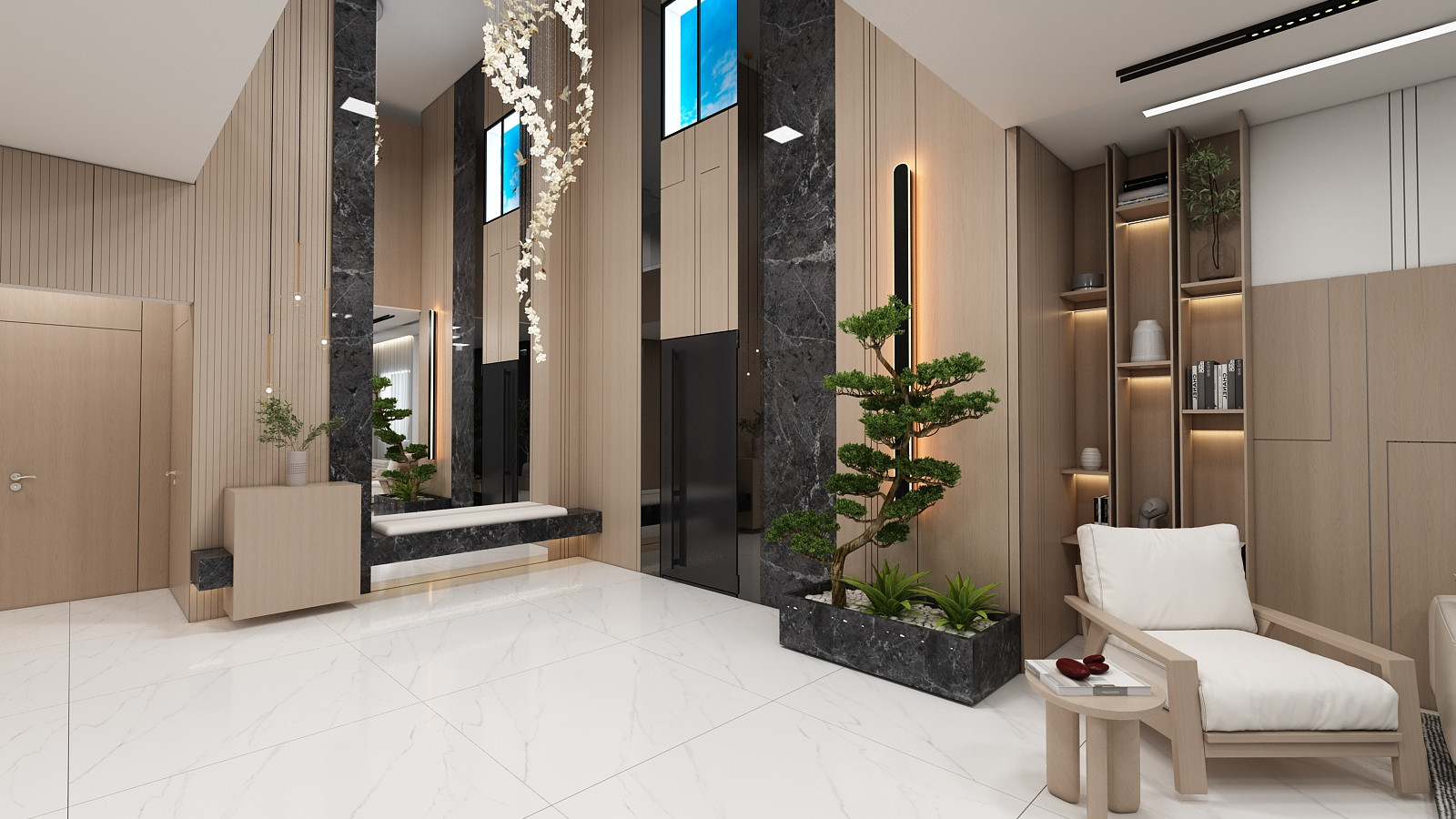 Entrance and family room