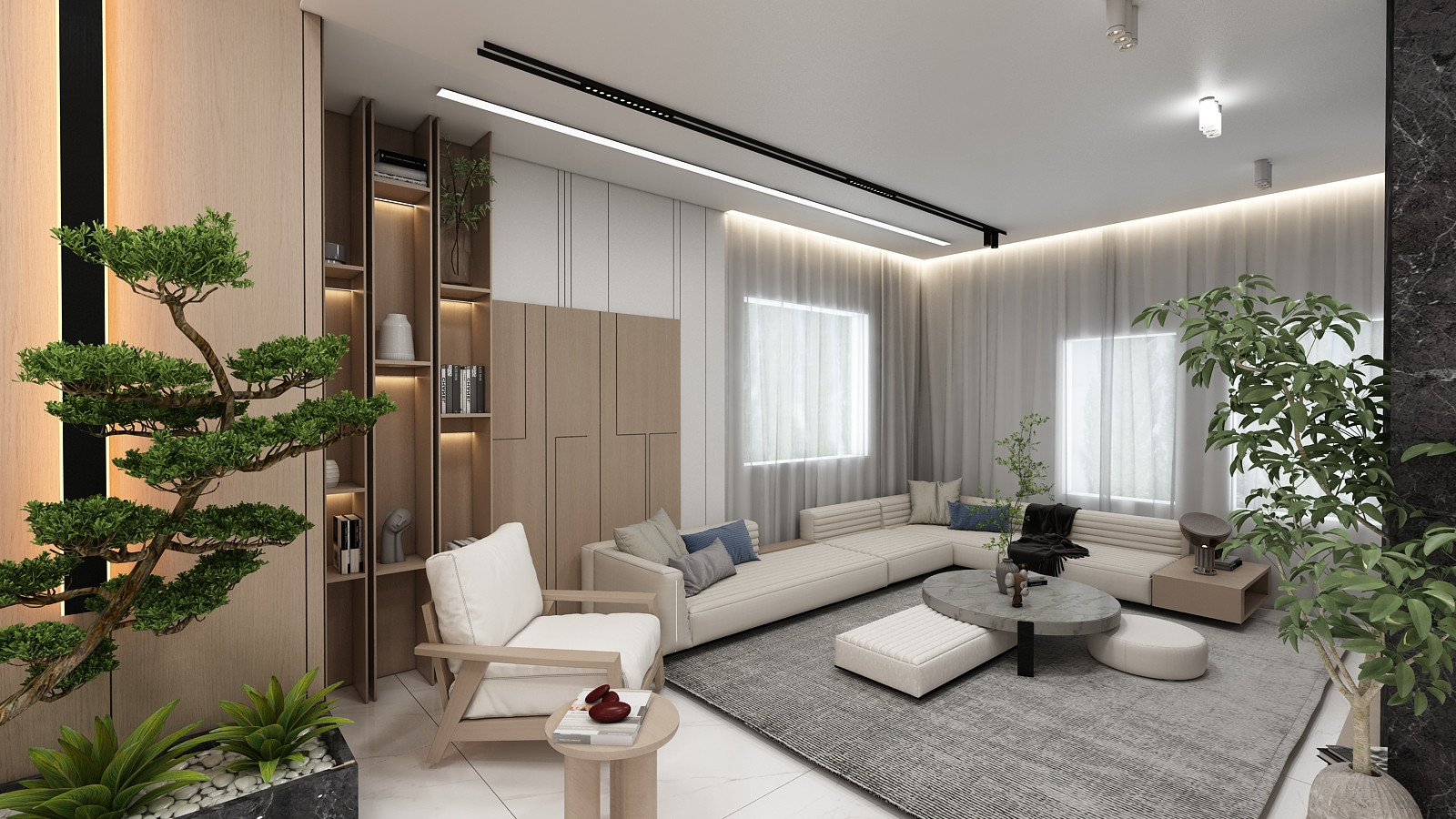 Entrance and family room