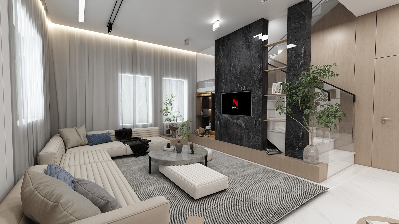 Entrance and family room